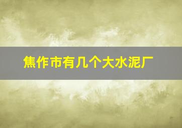 焦作市有几个大水泥厂