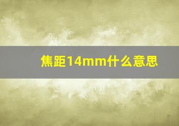 焦距14mm什么意思