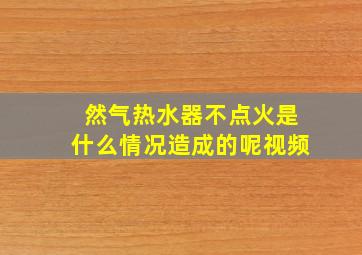 然气热水器不点火是什么情况造成的呢视频