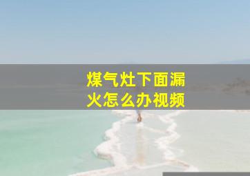 煤气灶下面漏火怎么办视频