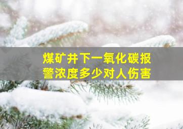 煤矿井下一氧化碳报警浓度多少对人伤害