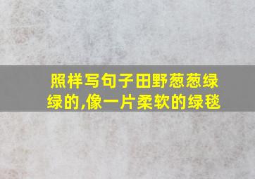 照样写句子田野葱葱绿绿的,像一片柔软的绿毯