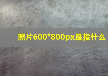 照片600*800px是指什么