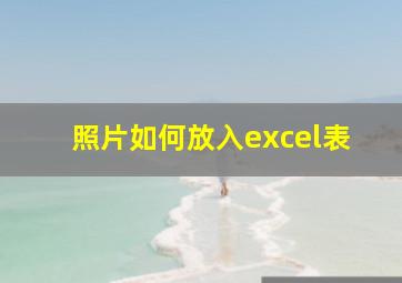 照片如何放入excel表