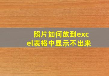 照片如何放到excel表格中显示不出来