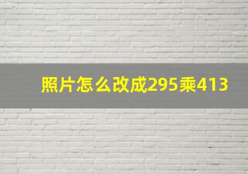 照片怎么改成295乘413