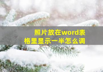 照片放在word表格里显示一半怎么调