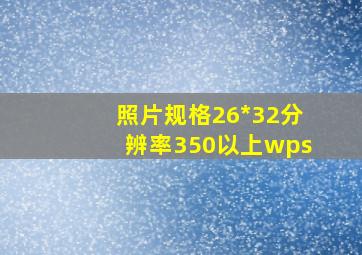 照片规格26*32分辨率350以上wps