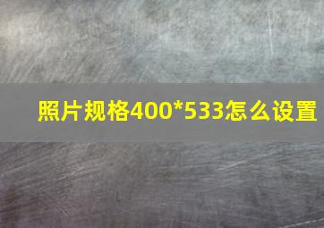 照片规格400*533怎么设置