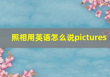 照相用英语怎么说pictures