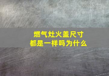 燃气灶火盖尺寸都是一样吗为什么