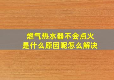 燃气热水器不会点火是什么原因呢怎么解决