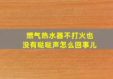 燃气热水器不打火也没有哒哒声怎么回事儿