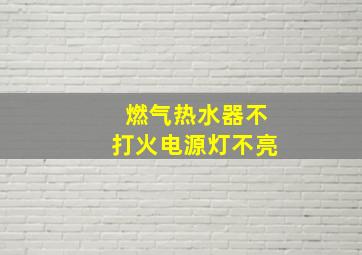 燃气热水器不打火电源灯不亮