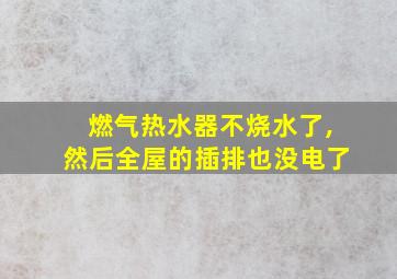 燃气热水器不烧水了,然后全屋的插排也没电了