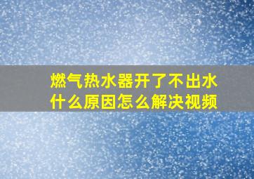 燃气热水器开了不出水什么原因怎么解决视频