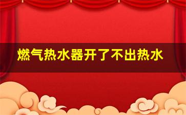 燃气热水器开了不出热水