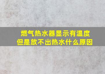 燃气热水器显示有温度但是放不出热水什么原因