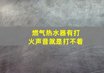 燃气热水器有打火声音就是打不着