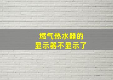 燃气热水器的显示器不显示了