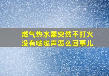 燃气热水器突然不打火没有哒哒声怎么回事儿