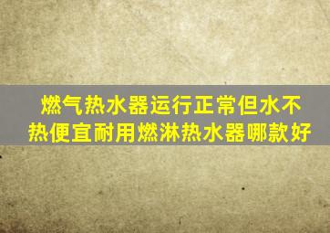 燃气热水器运行正常但水不热便宜耐用燃淋热水器哪款好