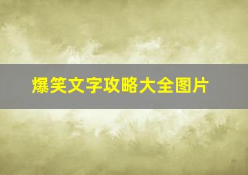 爆笑文字攻略大全图片