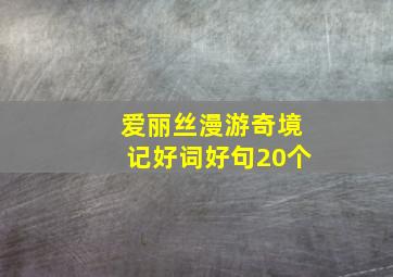 爱丽丝漫游奇境记好词好句20个