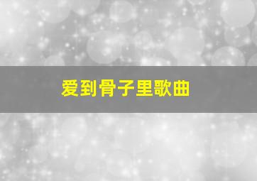 爱到骨子里歌曲