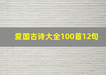 爱国古诗大全100首12句