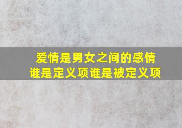 爱情是男女之间的感情谁是定义项谁是被定义项