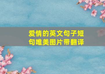 爱情的英文句子短句唯美图片带翻译