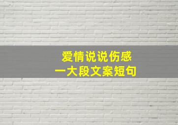 爱情说说伤感一大段文案短句