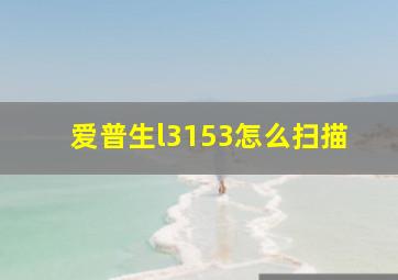 爱普生l3153怎么扫描