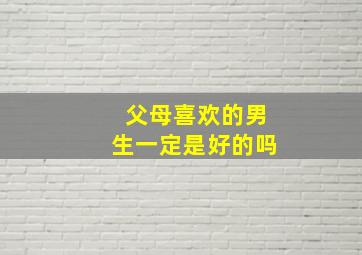 父母喜欢的男生一定是好的吗