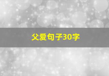 父爱句子30字