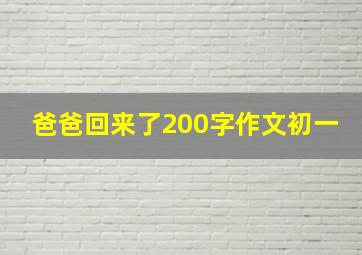 爸爸回来了200字作文初一