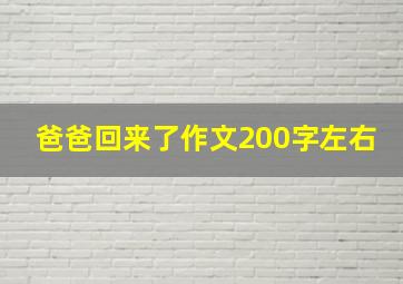 爸爸回来了作文200字左右