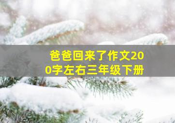 爸爸回来了作文200字左右三年级下册