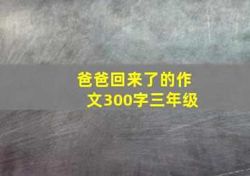 爸爸回来了的作文300字三年级