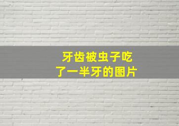 牙齿被虫子吃了一半牙的图片