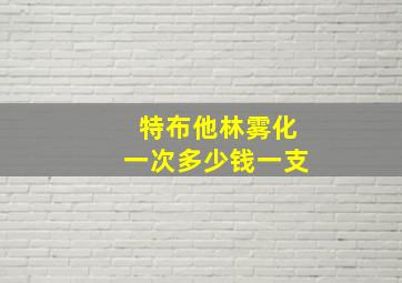 特布他林雾化一次多少钱一支