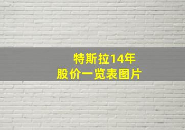 特斯拉14年股价一览表图片