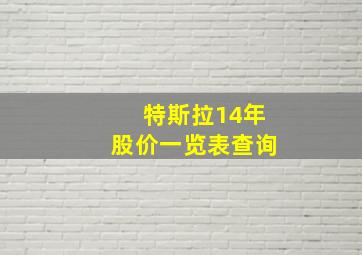 特斯拉14年股价一览表查询