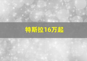 特斯拉16万起