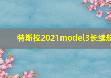 特斯拉2021model3长续航