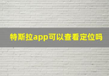 特斯拉app可以查看定位吗