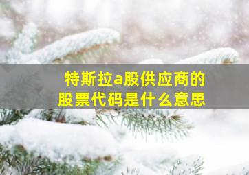 特斯拉a股供应商的股票代码是什么意思