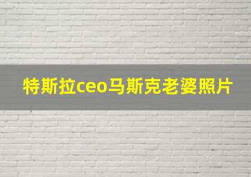 特斯拉ceo马斯克老婆照片