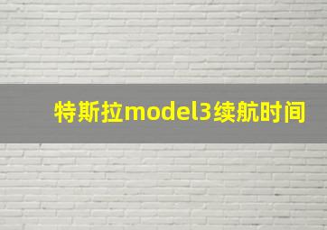 特斯拉model3续航时间